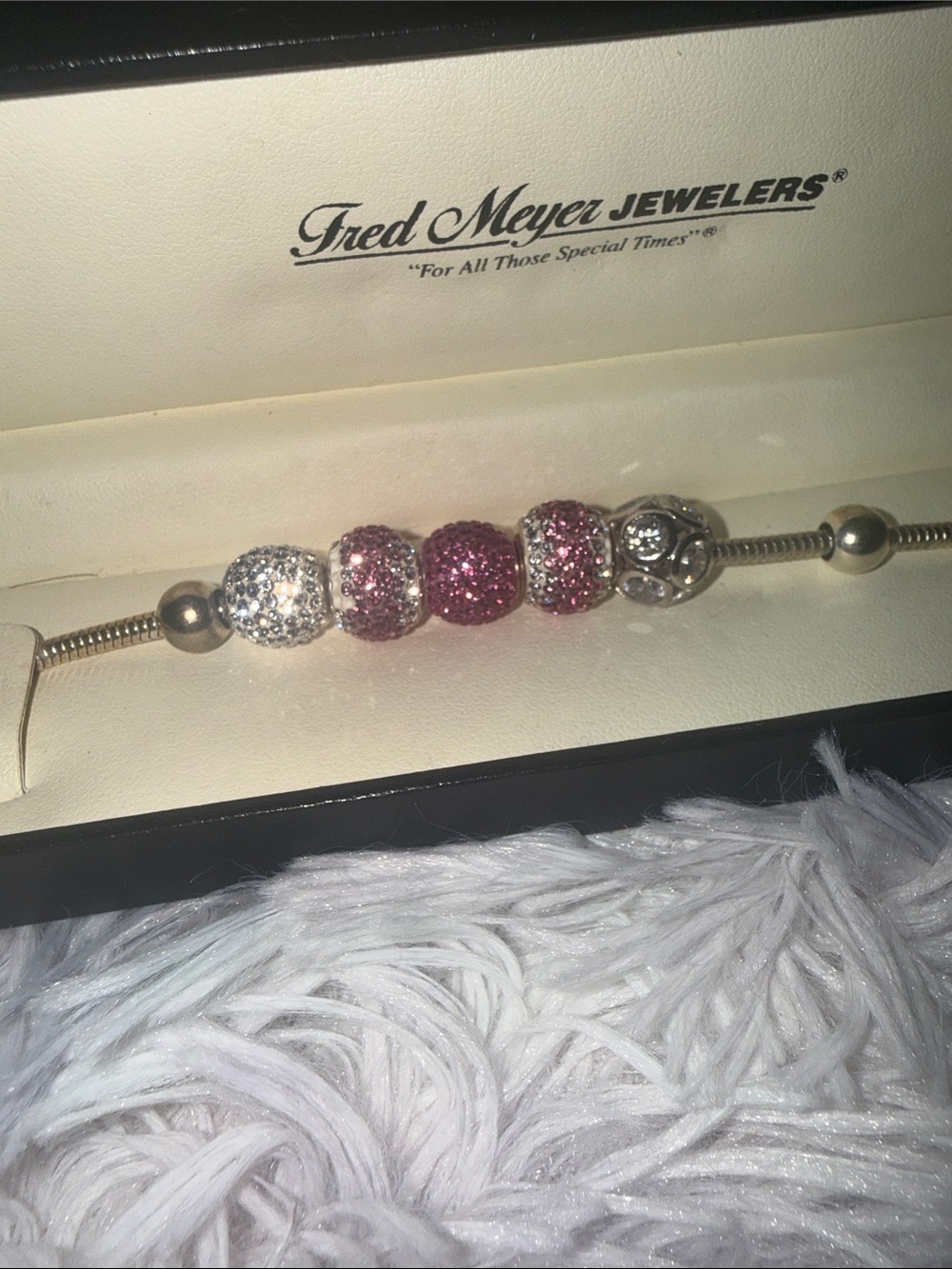 Zable charm bracelet Sparkling Pink and Silver Bead